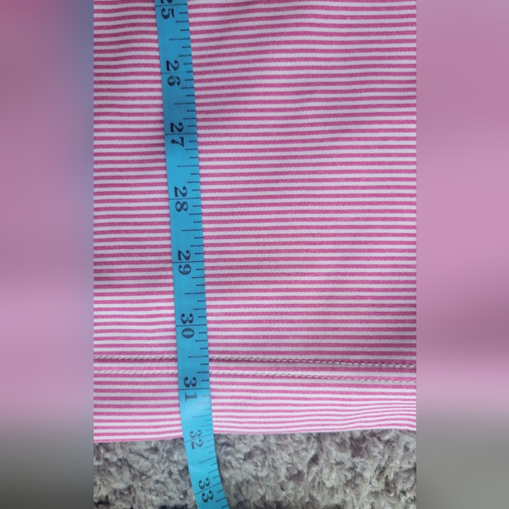 FootJoy Men's 2XL, Long Sleeve, Striped Polo, Pink and White, Golf - Picture 6 of 6